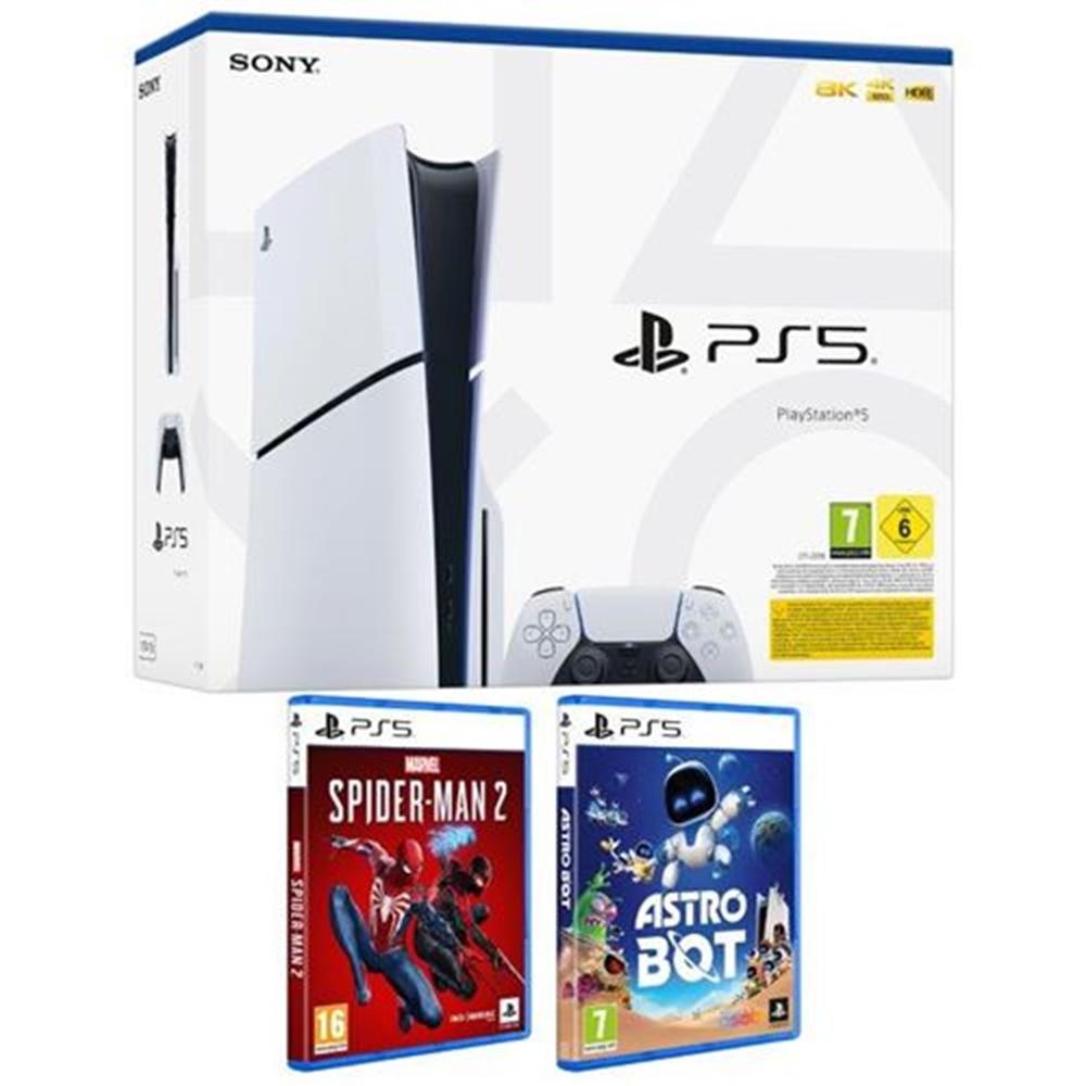 Consola PS5 Sony PlayStation 5 Slim 1TB con Spider-Man 2 y Astro Bot