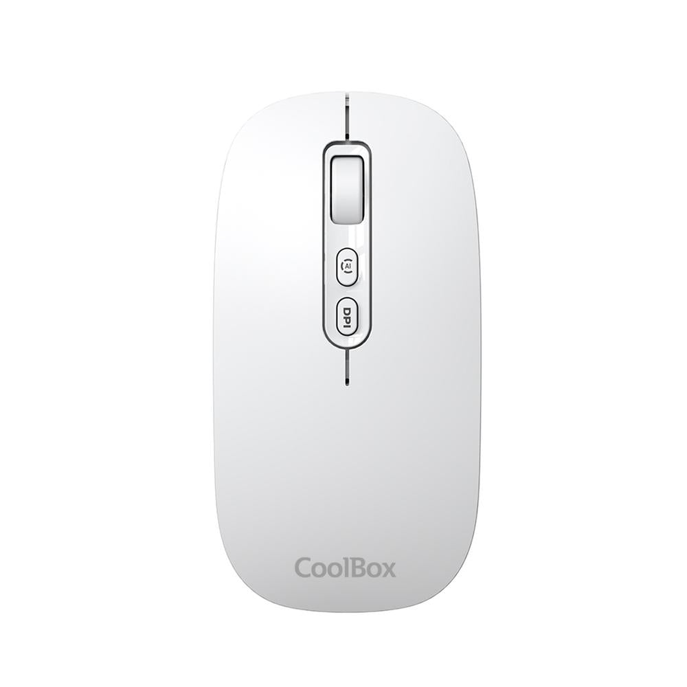 Ratón Inalámbrico IA Coolbox W02 Blanco 1600 DPI con Conexión RF y Bluetooth