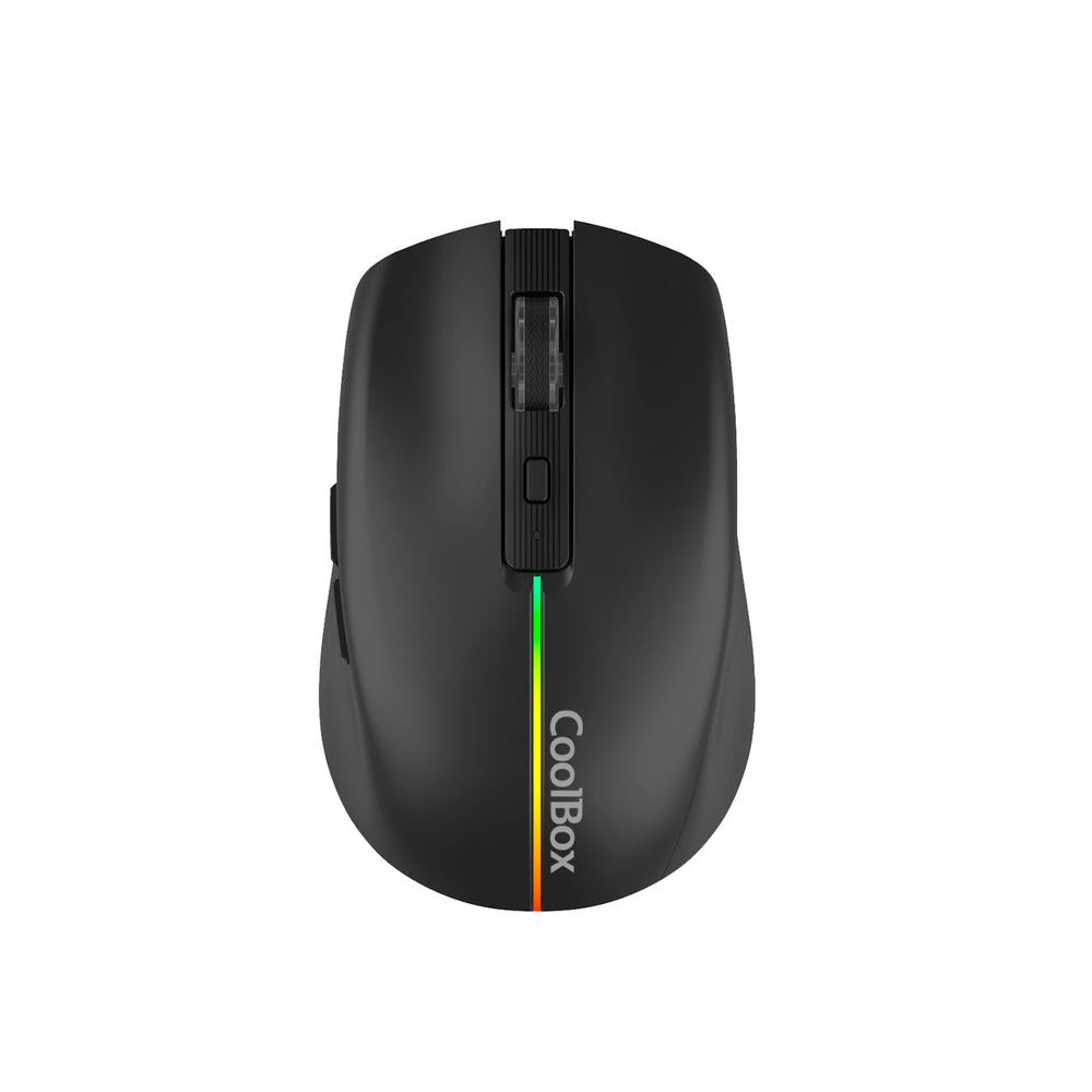 Ratón Gaming Inalámbrico Coolbox W01 Negro RGB 1600 DPI Recargable