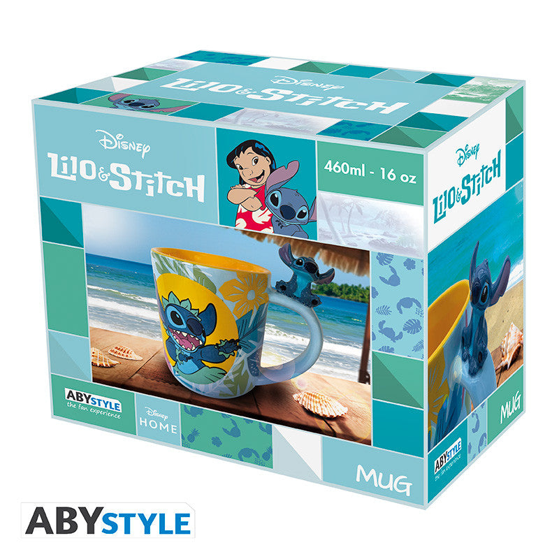 Taza 3D Disney Stitch Hawaiano – Cerámica 460 ml