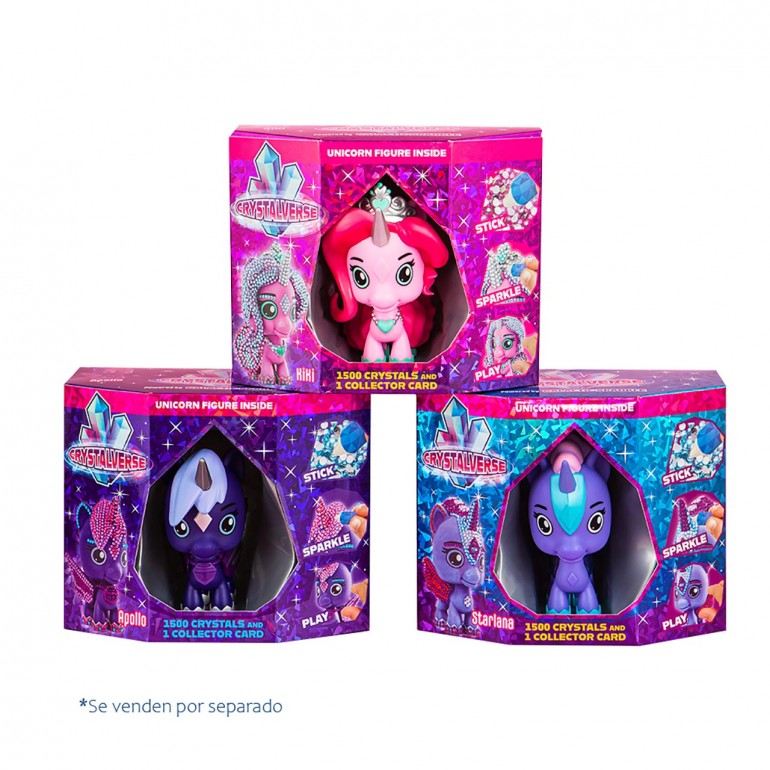 Unicornio Crystalverse Clásico con 1.500 Cristales - Personaliza tu Crystalcornio