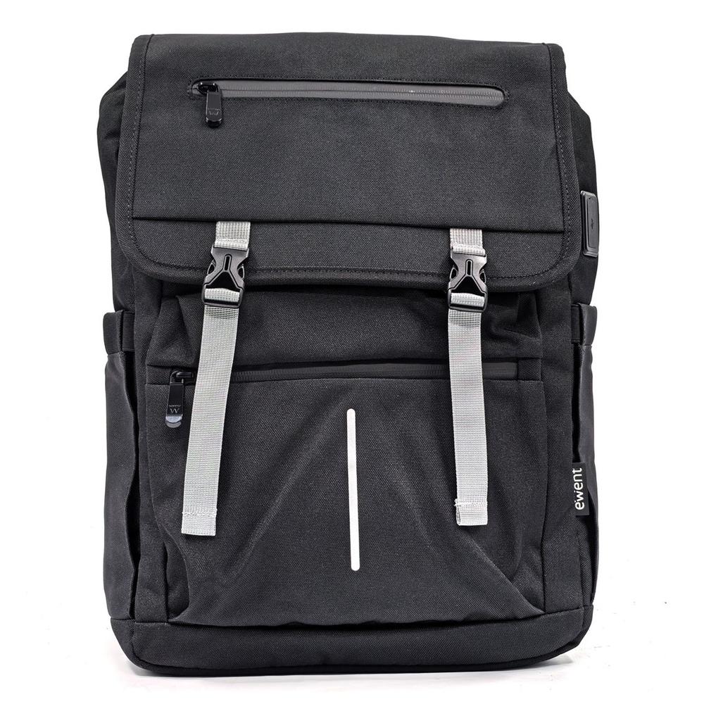 Mochila Ewent Vintage Unisex para Portátil 16.1" Negra y Ecológica