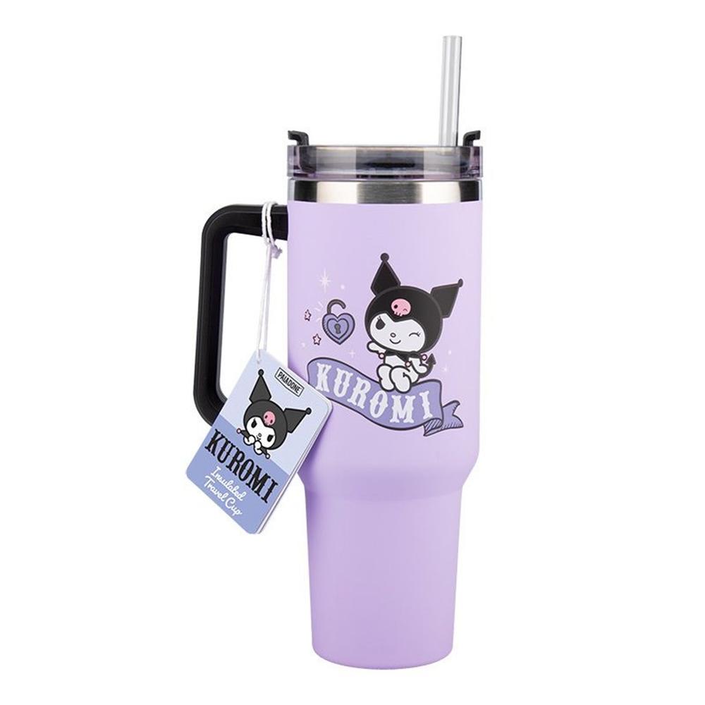 Taza Térmica Kuromi 900ml con Pajita y Diseño Exclusivo Sanrio
