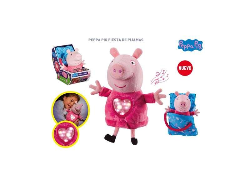 Peluche Peppa Pig Fiesta de Pijamas con Saco de Dormir y Corazón Interactivo