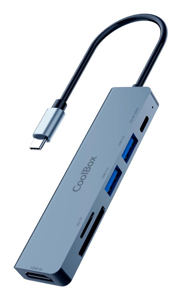 miniDOCK CoolBox C61: Adaptador USB-C Multifuncional con HDMI 4K y 6 Puertos