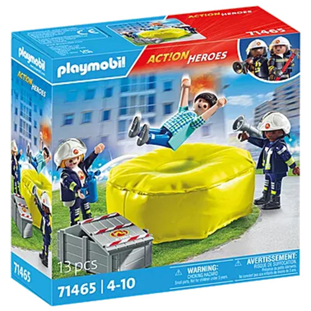 PLAYMOBIL Bomberos con Colchoneta Inflable de Rescate