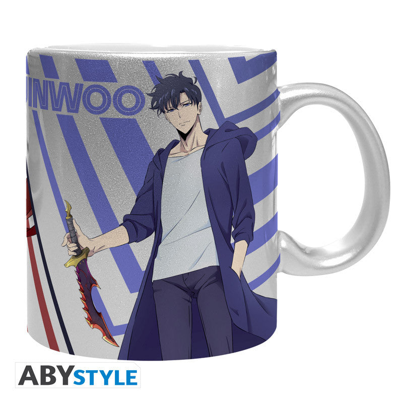 Taza ABYstyle Solo Leveling Jinwoo e Igris 320 ml con Efecto Plateado