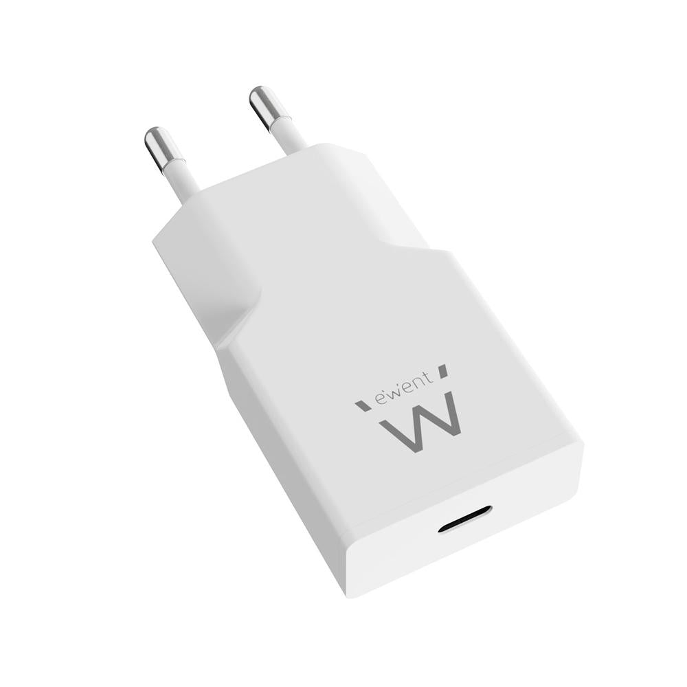 Cargador Ewent EW1310 20W USB-C GaN Rápido Compacto Blanco