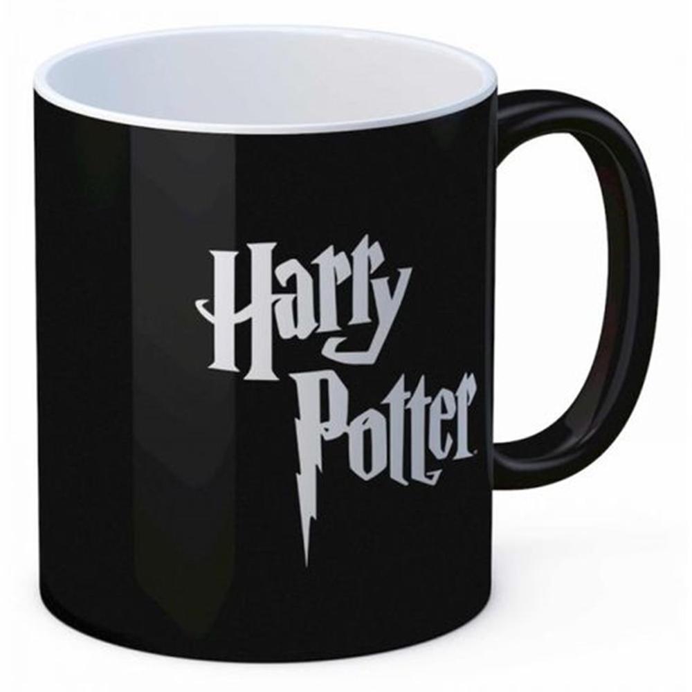 Taza Cerámica Negra con Logo de Harry Potter - SD Toys