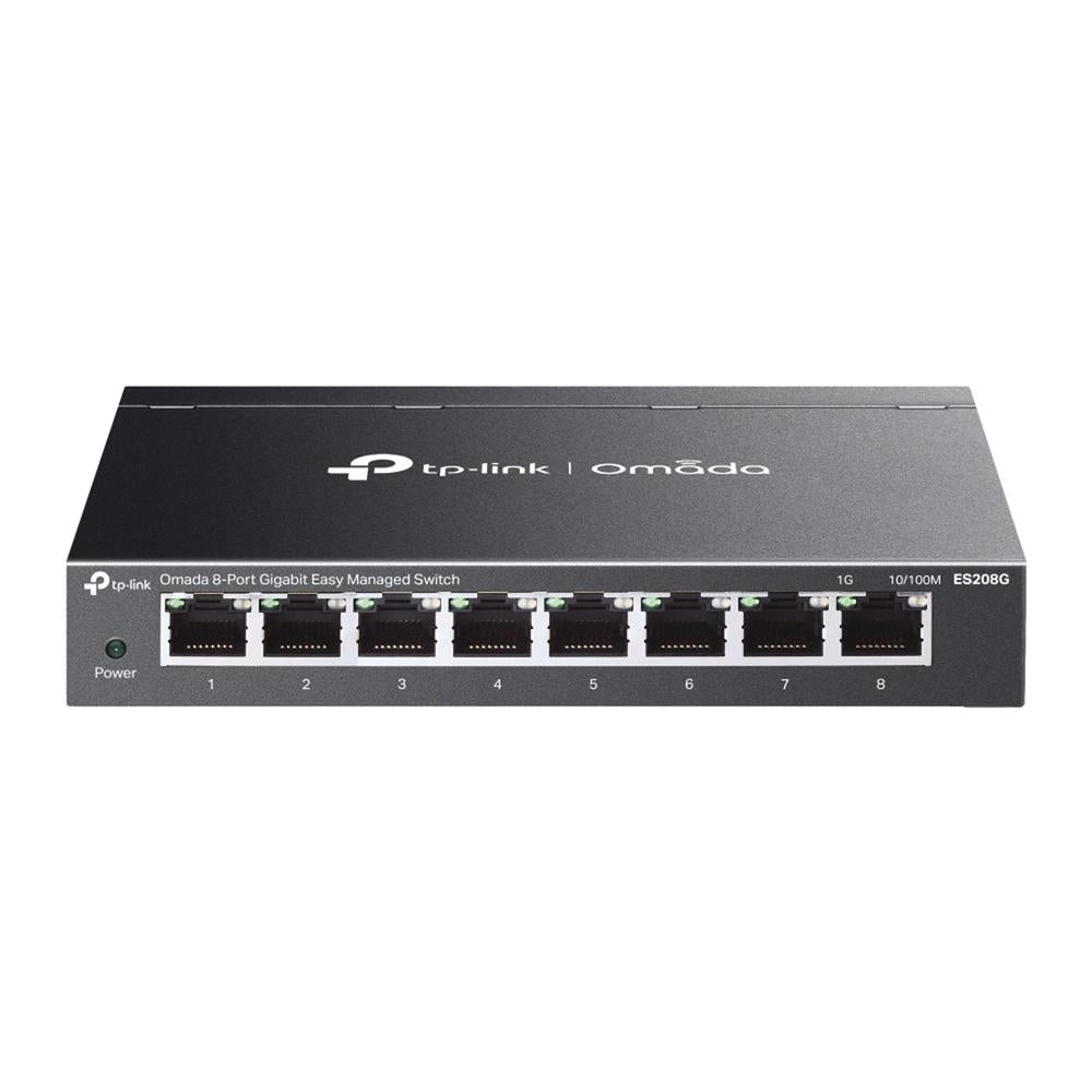 Switch Gigabit TP-Link Omada ES208G de 8 Puertos - Gestión Fácil y Silenciosa