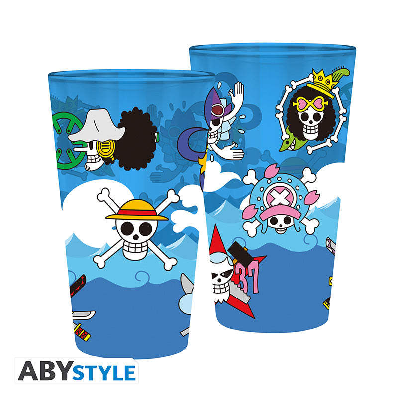 Vaso Grande ABYstyle One Piece Calaveras 400 ml - Aventura y Estilo