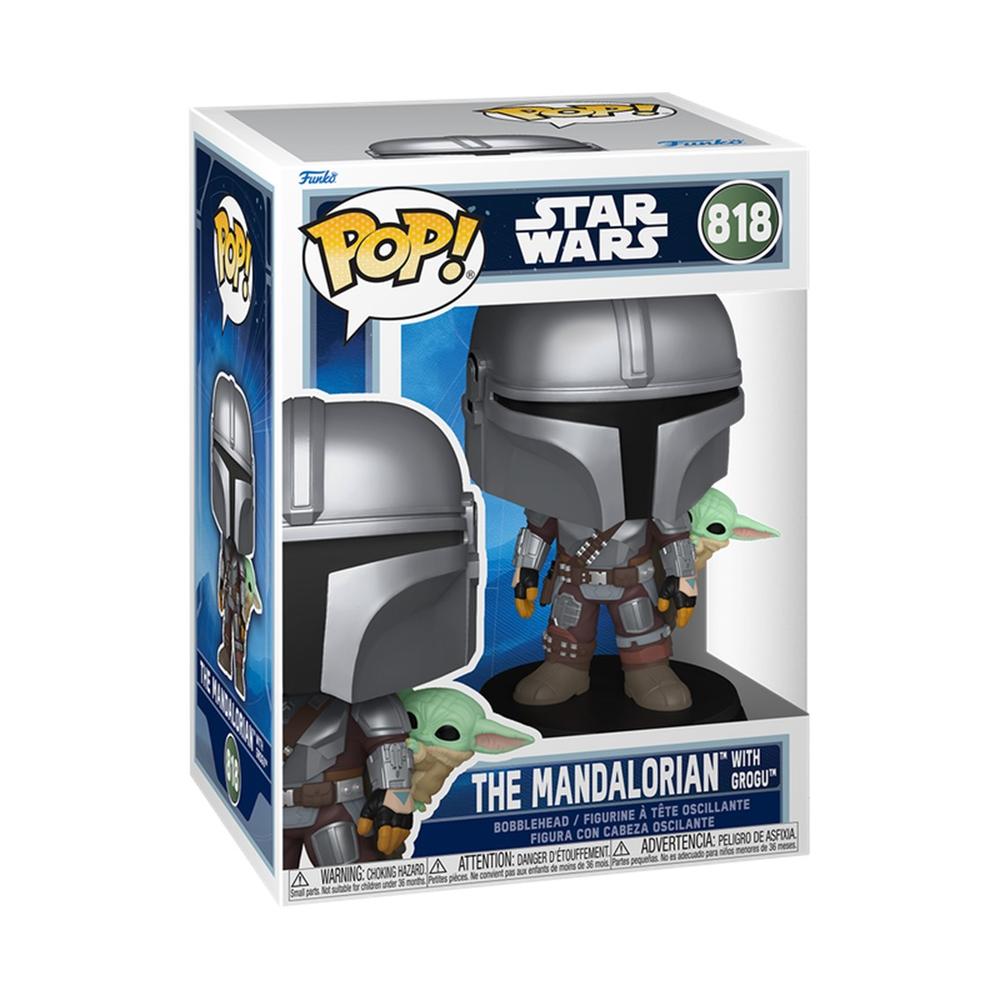 Funko Pop! Star Wars: The Mandalorian con Grogu a la Espalda