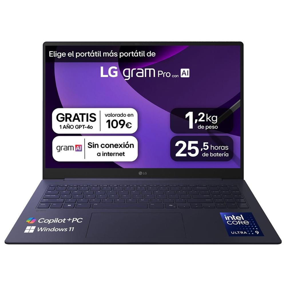 Portátil LG gram Pro 16Z90TS - Intel Core Ultra 9 - 32GB RAM - SSD 1TB - 16 pulgadas - Windows 11 Home