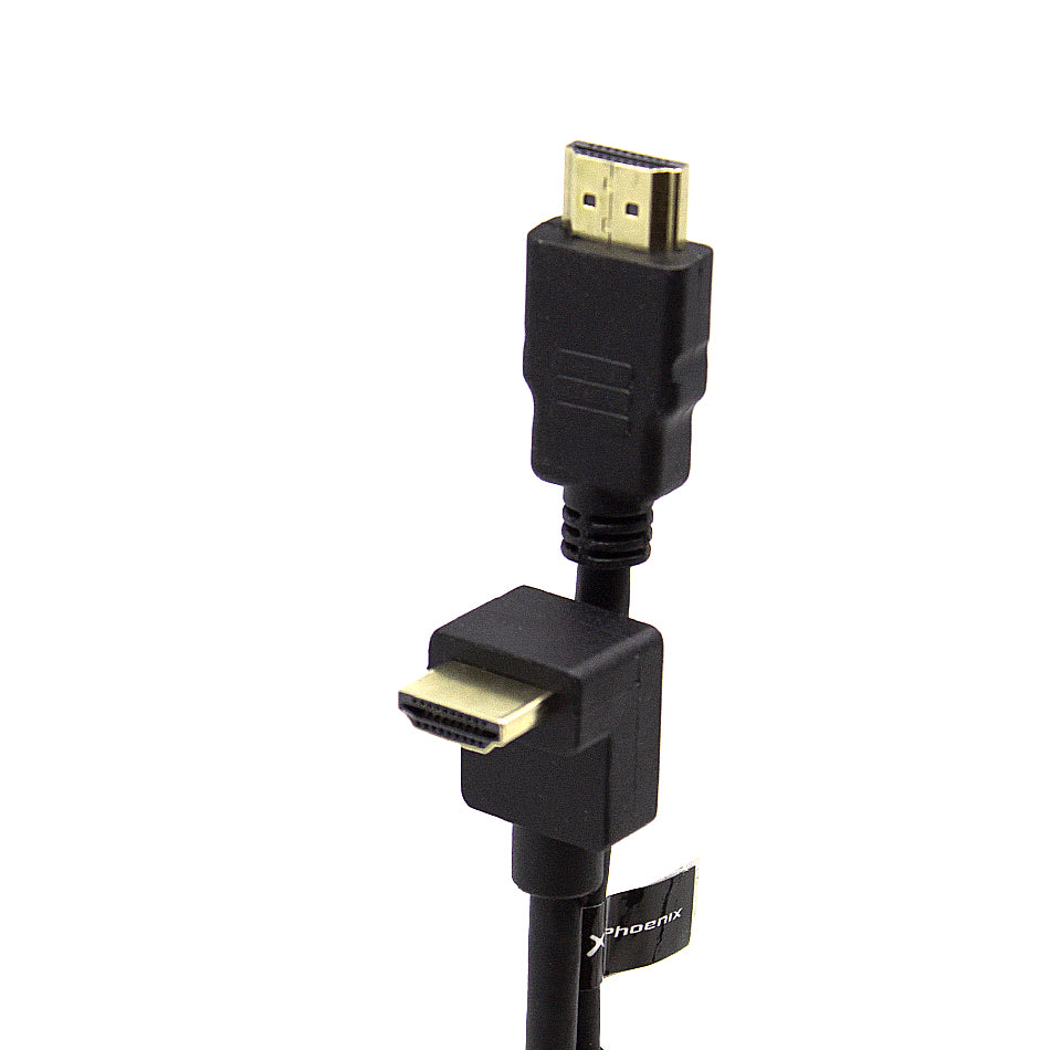 Cable HDMI 2.0 Macho a Macho de 3 m con Conector 90º y Ethernet – Soporta 4K y Audio 1536 kHz