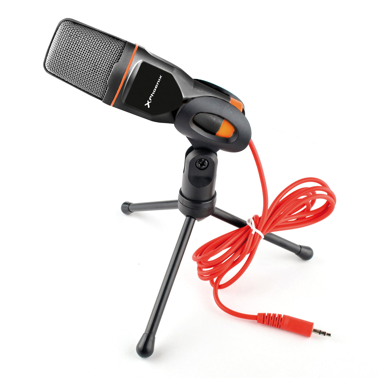 Micrófono Phoenix Podcast Studio con Trípode y Conexión Jack 3.5mm