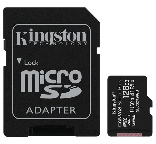 Tarjeta de Memoria Kingston Canvas Select Plus 128GB microSDHC UHS-1 con Adaptador SD